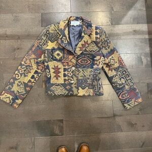 🍁🍂Vintage🍁🍂Deborah Murray SW/Desert print Woven Blazer size S